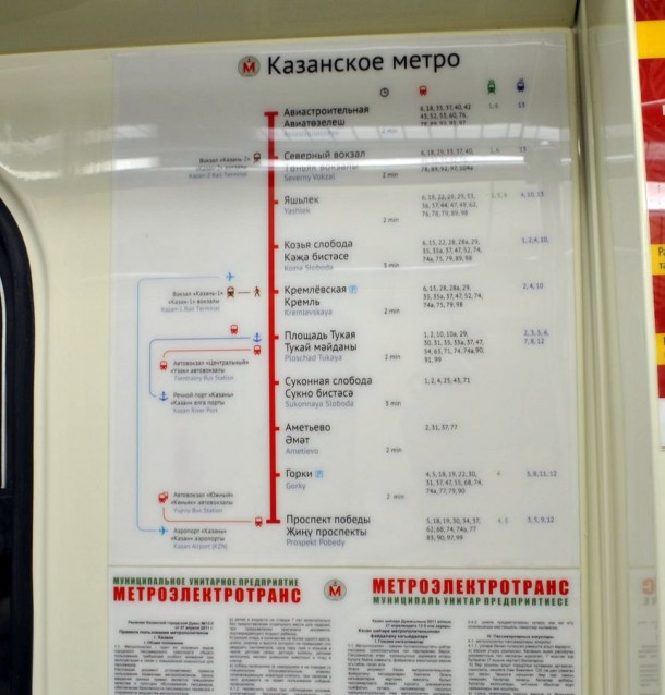 Схема Казанского метрополитена