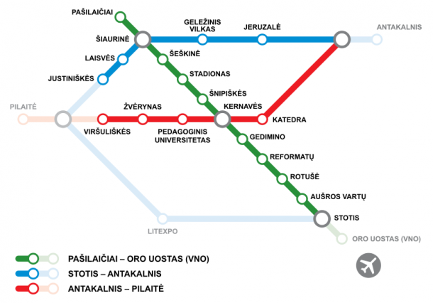 Схема Вильнюсского метрополитена